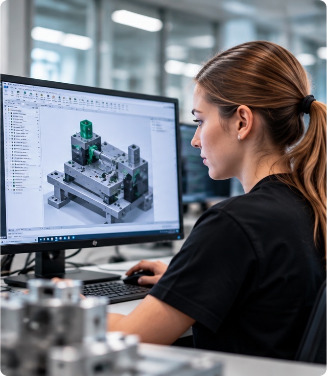 Konstrukteurin EFZ am CAD-Arbeitsplatz
